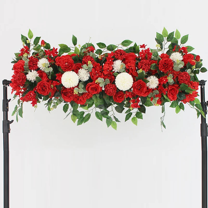100cm White Rose Artificial Flower Row