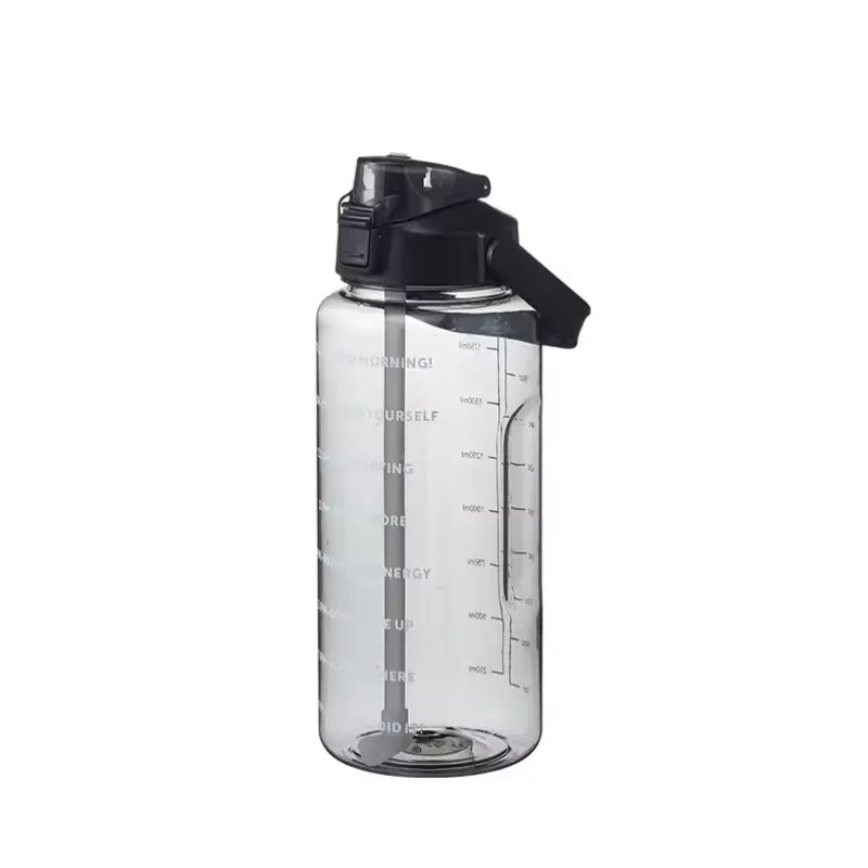 2L Large Water Bottle with Straw
