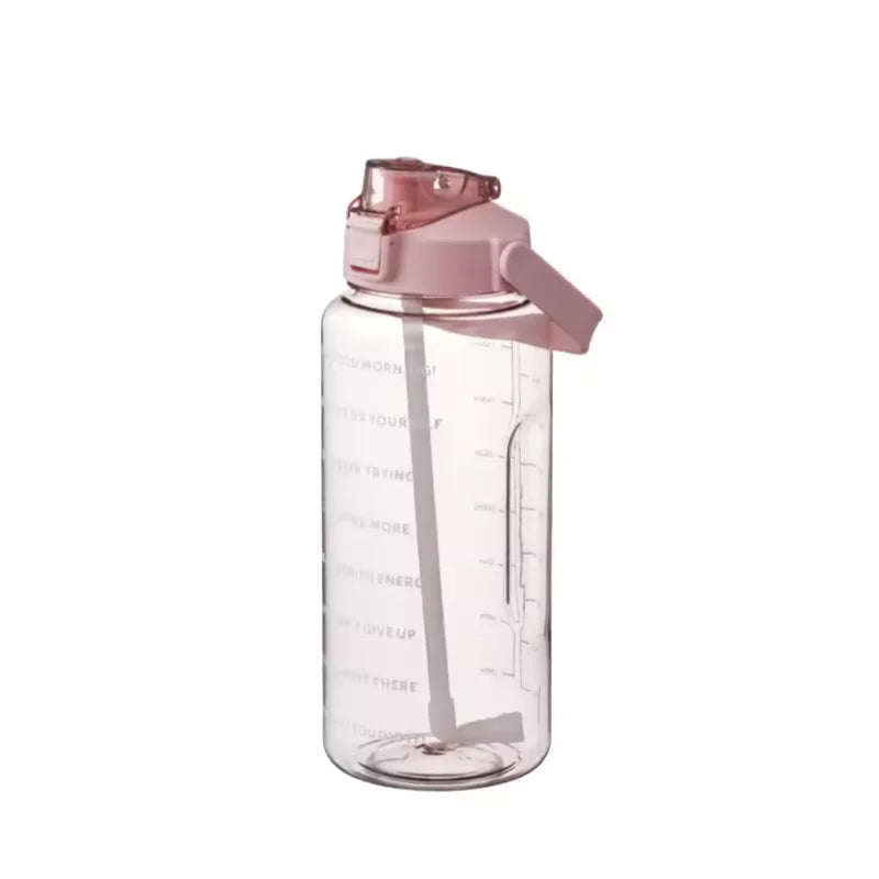 2L Large Water Bottle with Straw